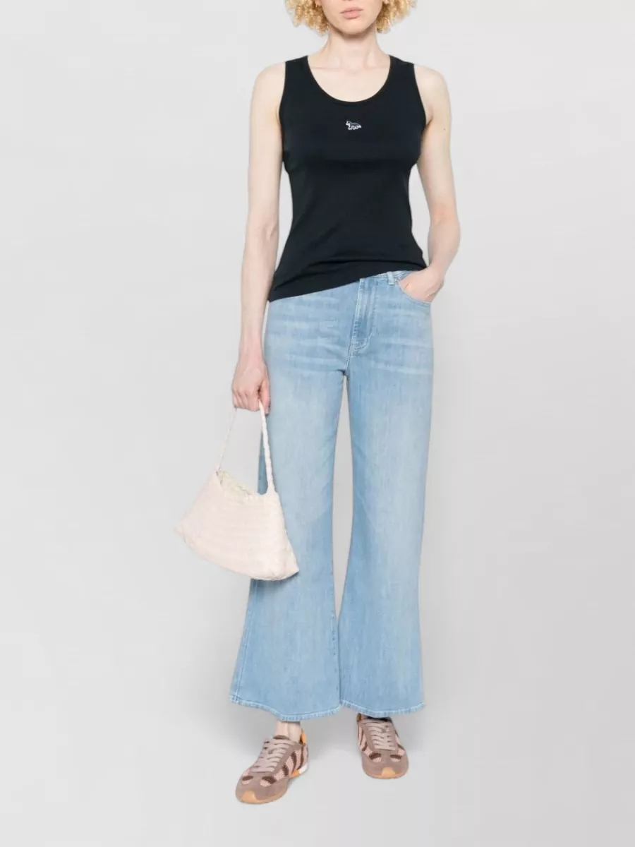 Maison Kitsuné Ribbed Organic Cotton Sleeveless Tank Top