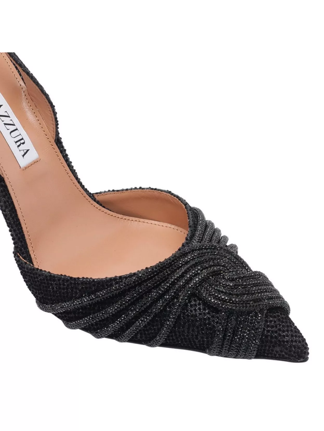 Aquazzura Embellished Glitter Patch Leather Pointed Stiletto