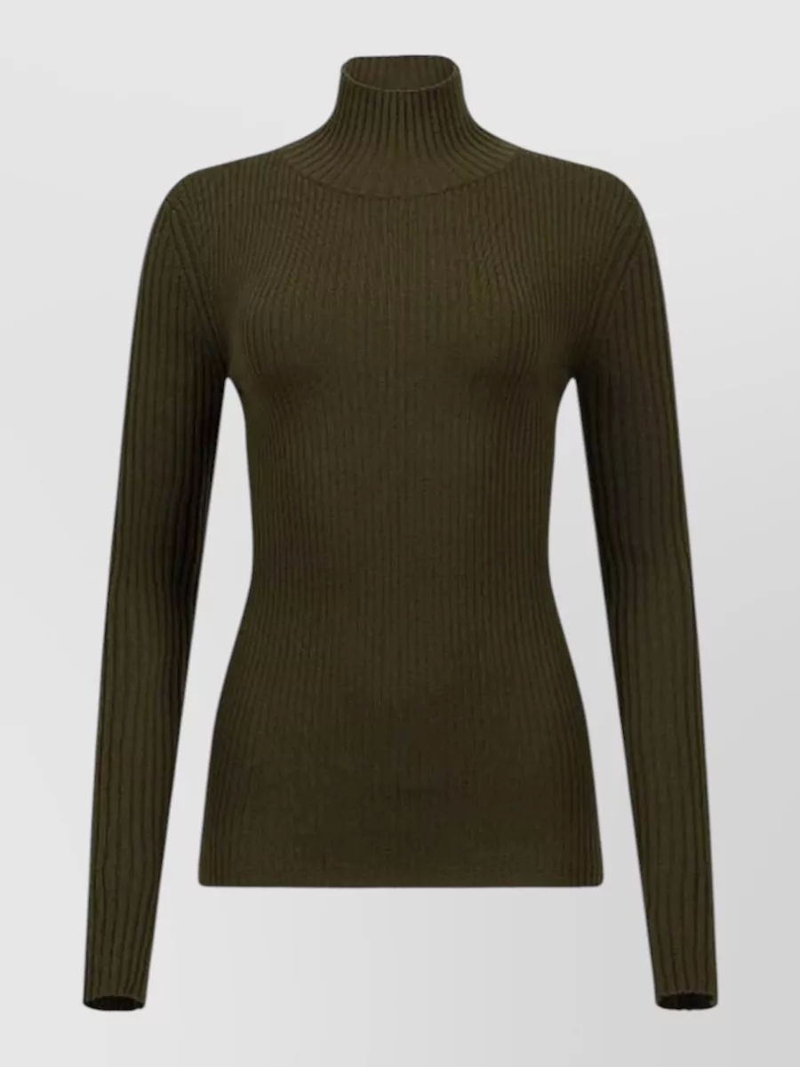 Victoria Beckham wool fine ribbed high neck sweater