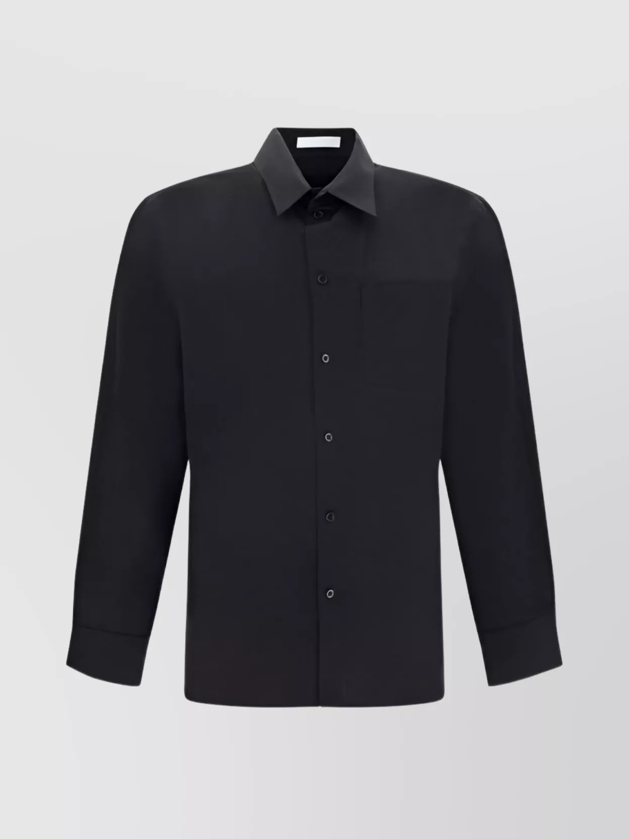 Shop Helmut Lang Collar Pleated Back Long Sleeves Shirt