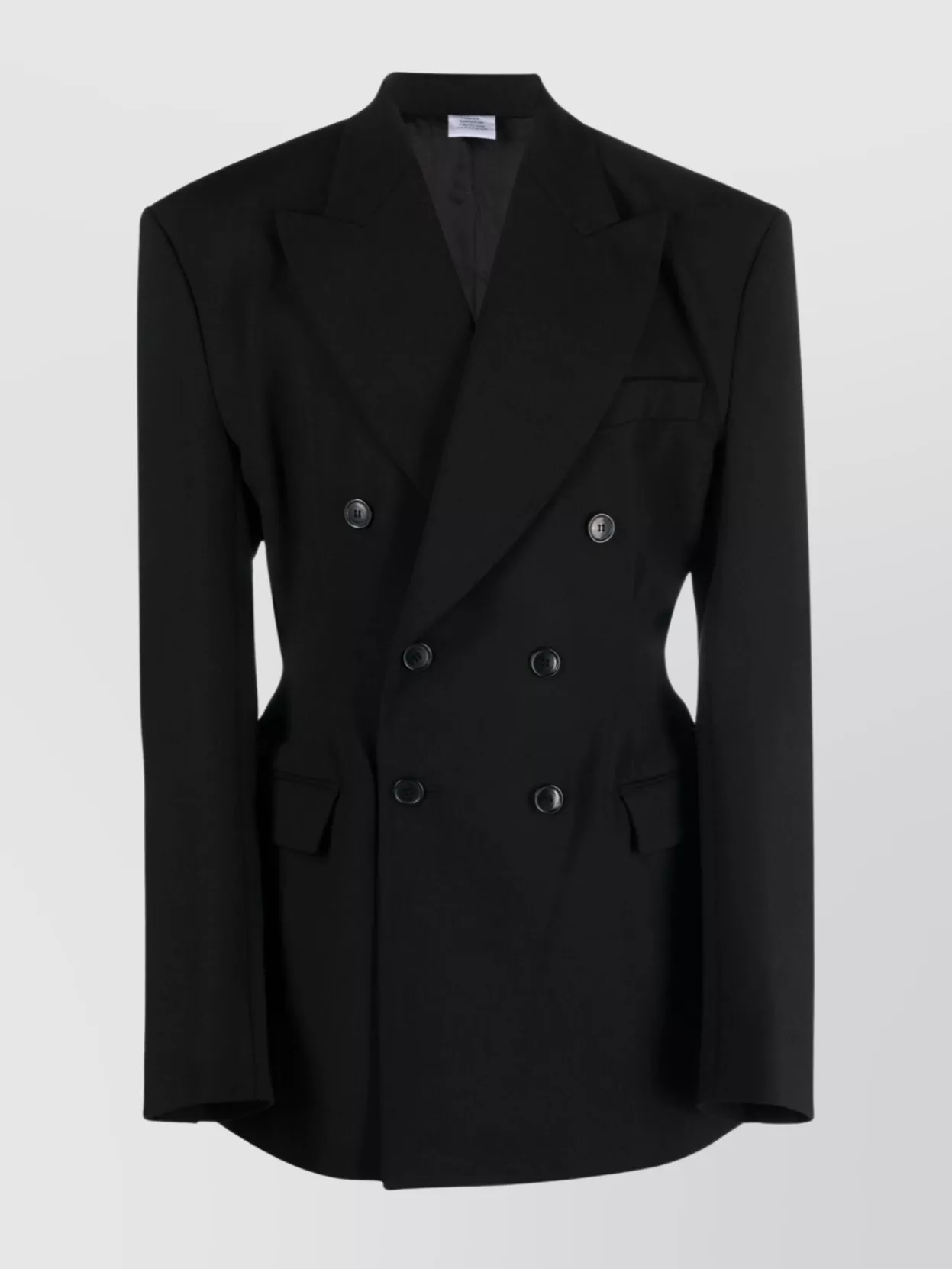 Vetements Tailored Blazer With Padded Shoulders And Pockets In Black