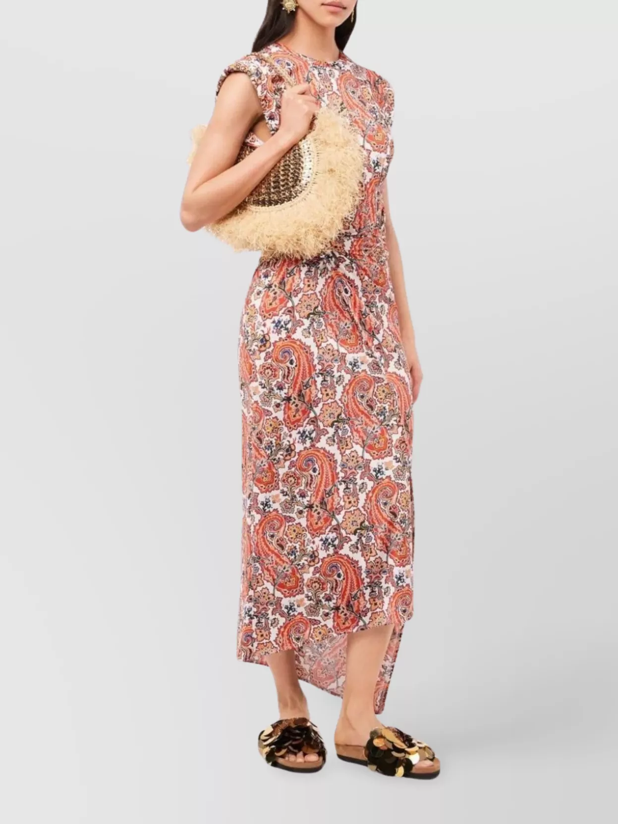 Paco Rabanne Woven Frayed Sequin Chain Shoulder Bag