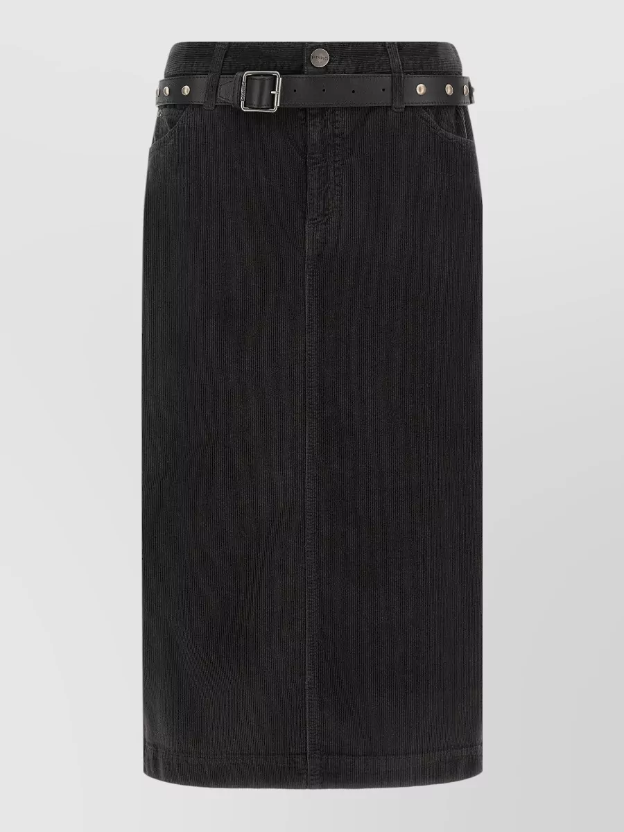 Pinko corduroy midi straight skirt