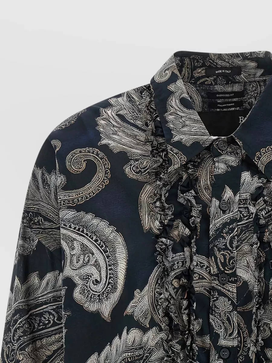 R13 Paisley Print Asymmetric Long-Sleeve Shirt