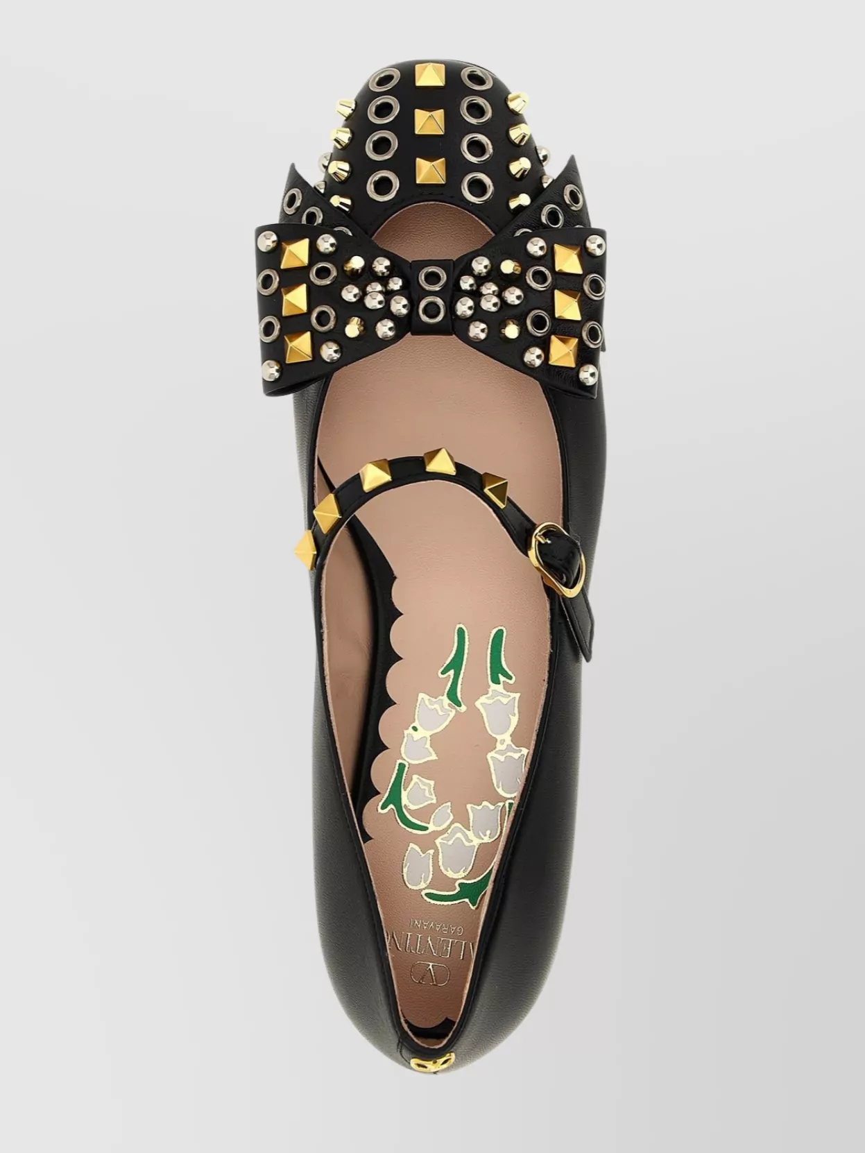 Valentino Kid Leather Bowow Ballerina Shoes