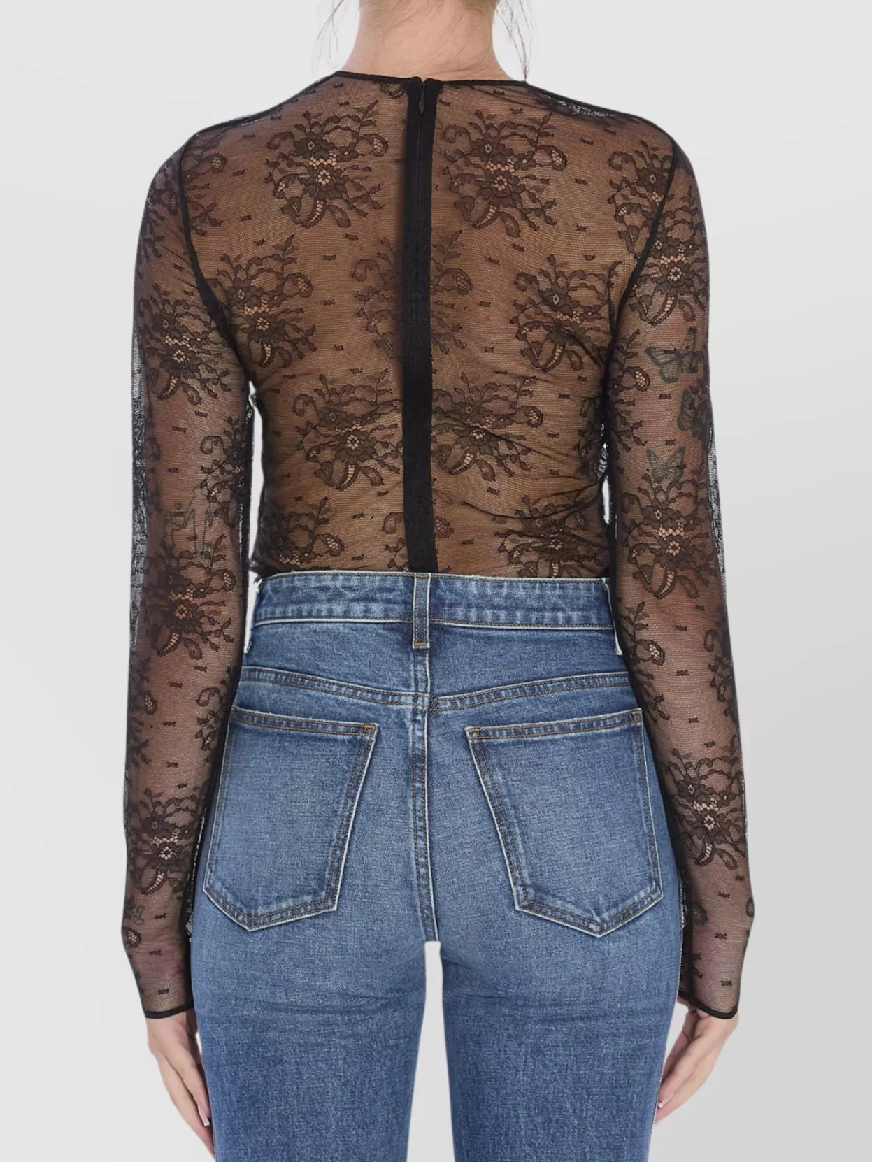 Dolce&Gabbana Floral Lace Long Sleeve Bodysuit