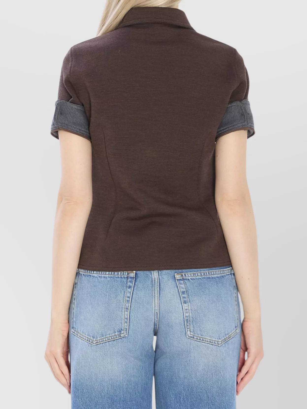 Gucci Jersey Shirt With Long Collar And Short Sleeves