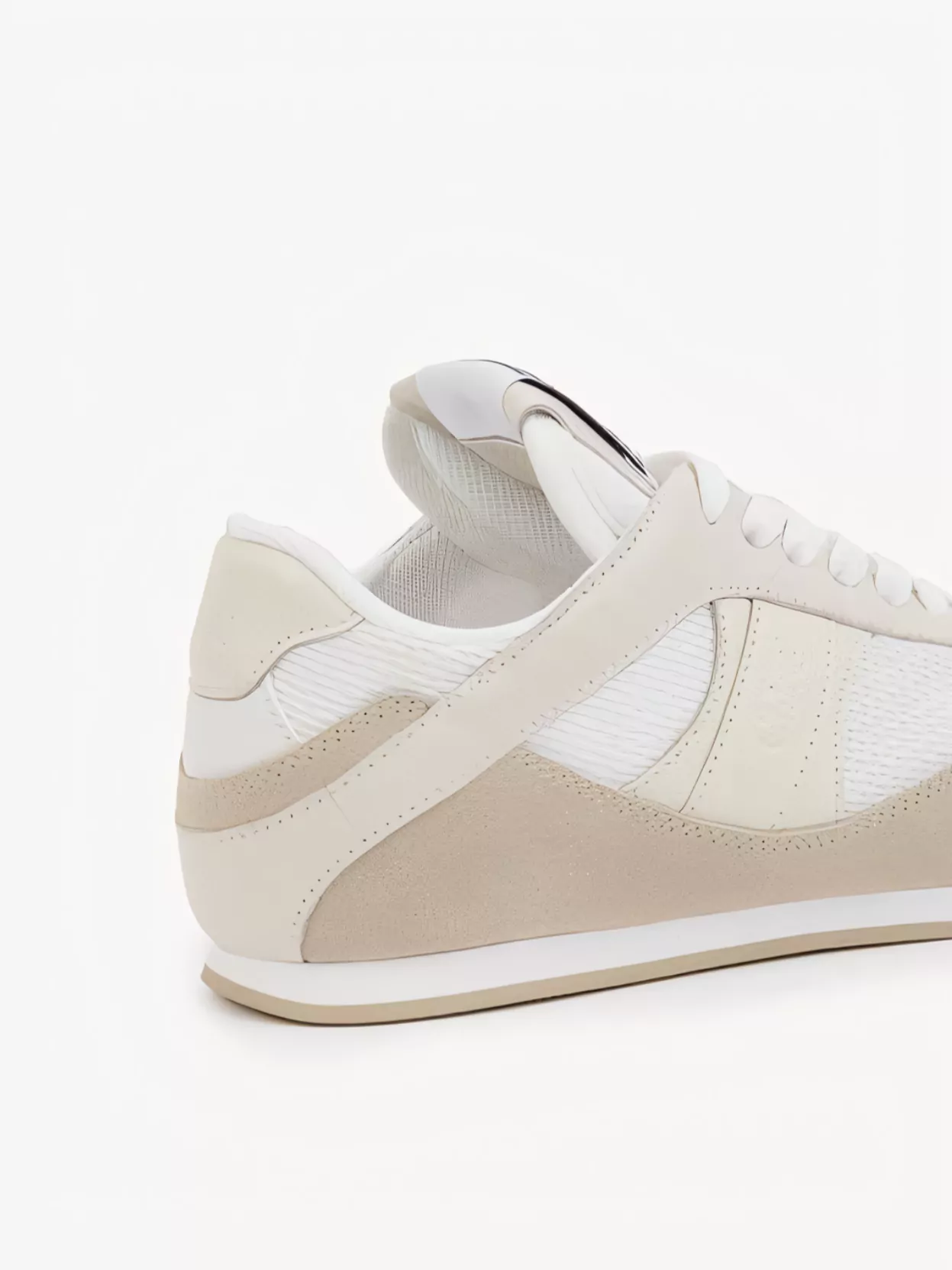 Chloé Low-top Sneakers With Rubber Sole And Mesh In Neutral