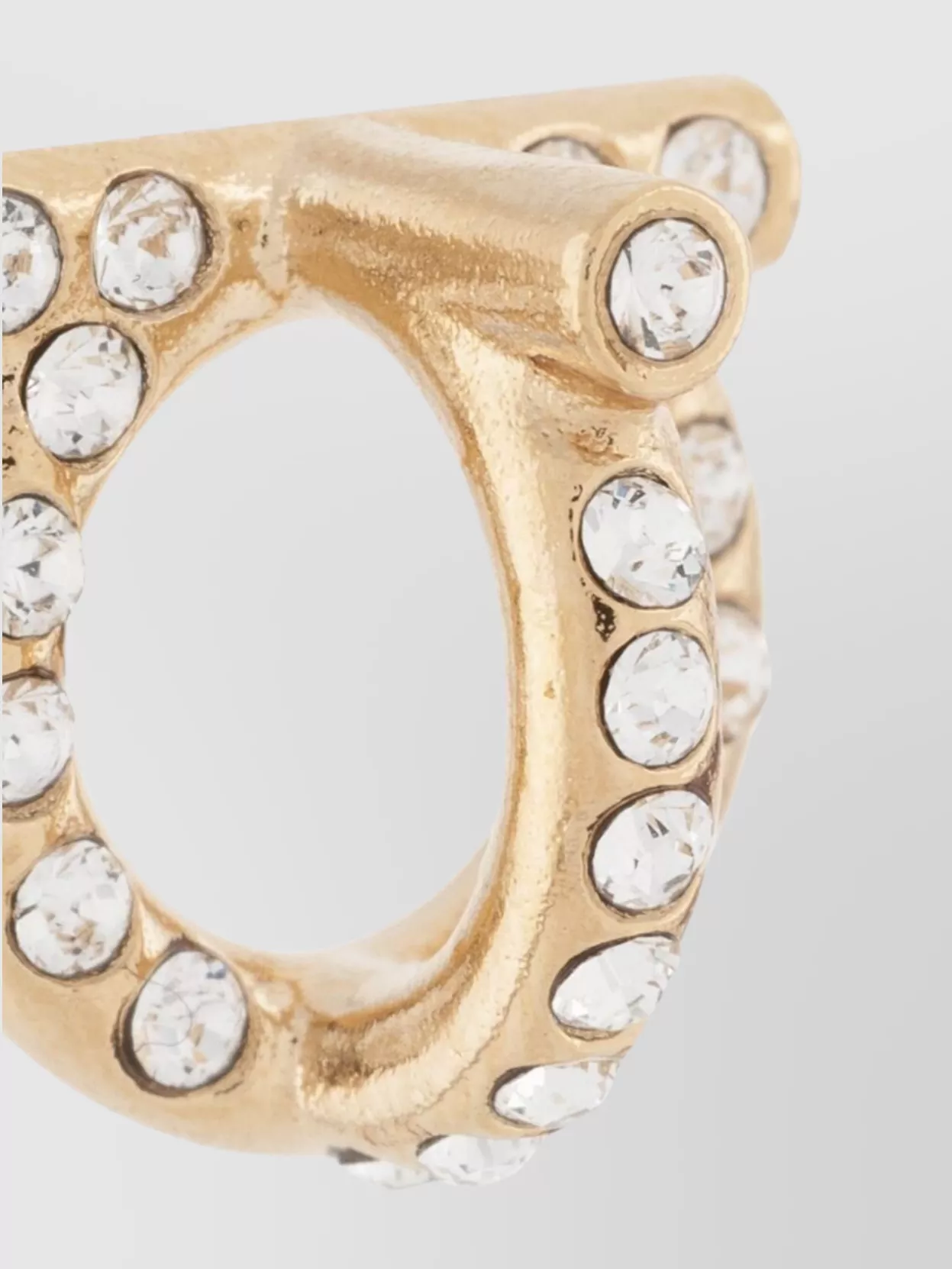 Ferragamo Link Stud Earrings Crystal Embellishments