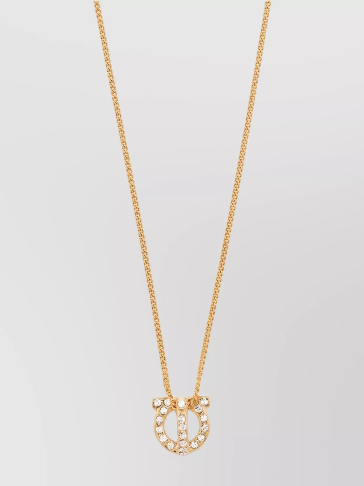 Ferragamo Gancini Crystal- Embellished Necklace In Neutrals