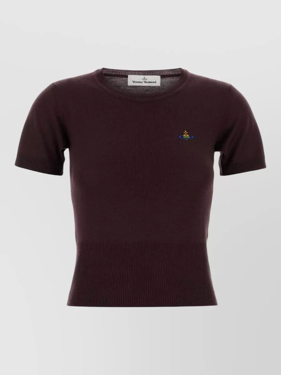 Vivienne Westwood merino wool ribbed short-sleeve round-neck sweater