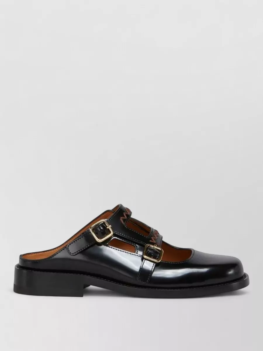 Marni Leather Buckle Mules