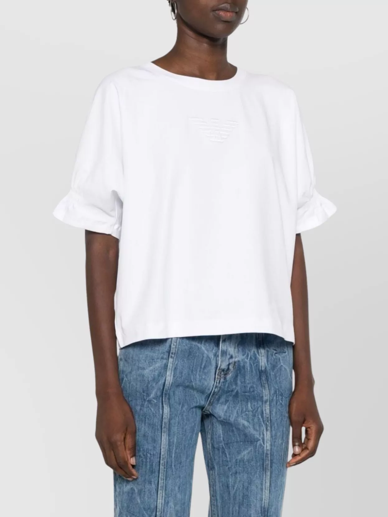Emporio Armani Logo Cotton Drop Shoulder Shirt