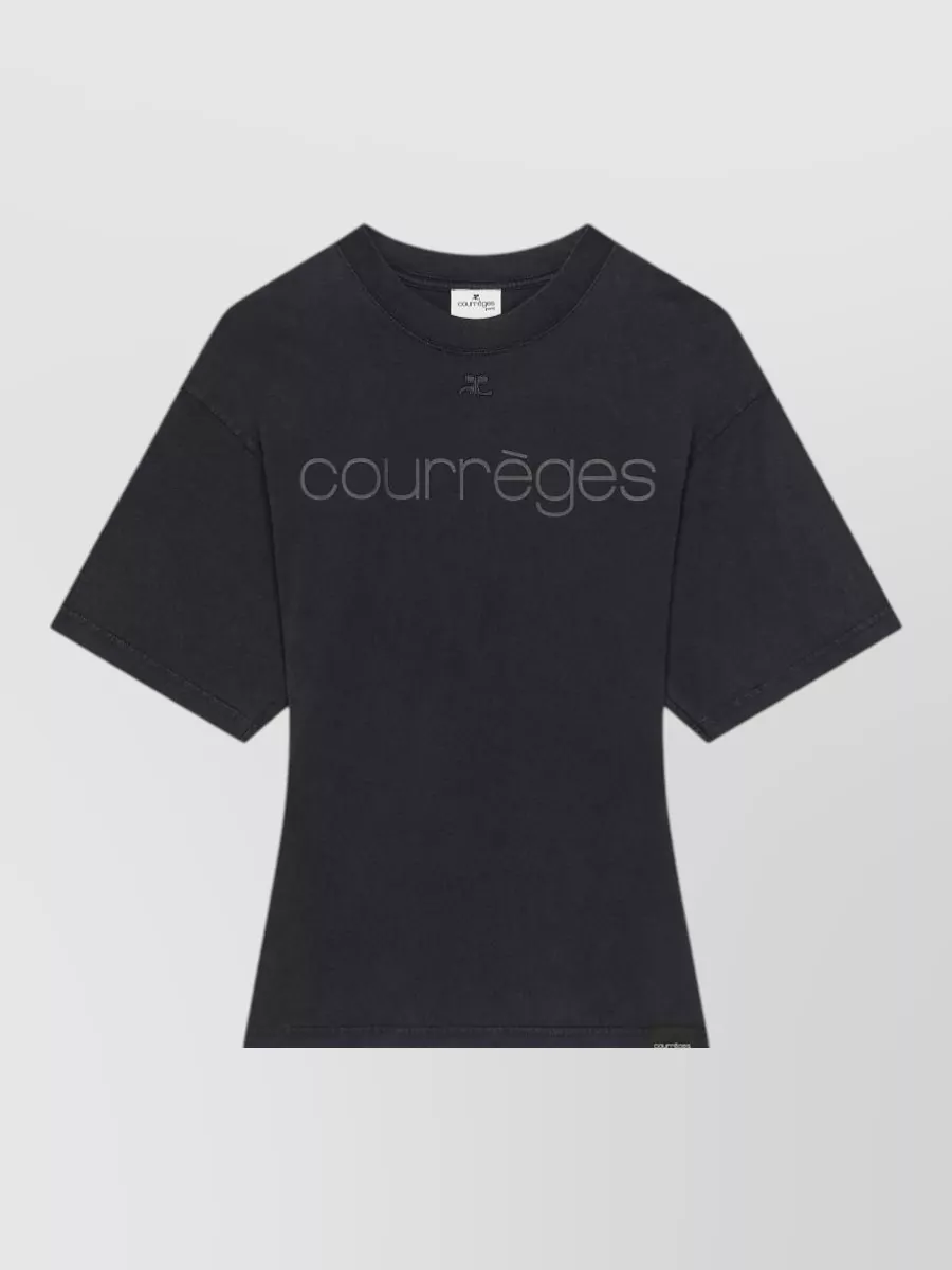 Courrèges High Waisted Midi Skirt Front Back Pockets In Gray