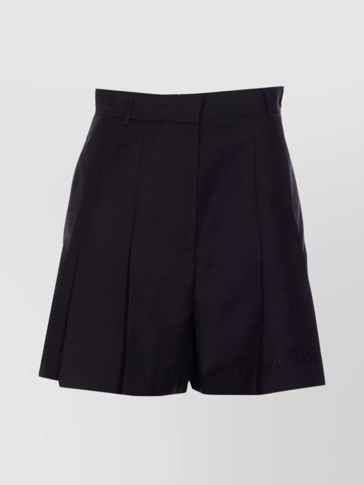 Alexander Mcqueen Pleated Design Shorts With Belt Loops And Back Pockets