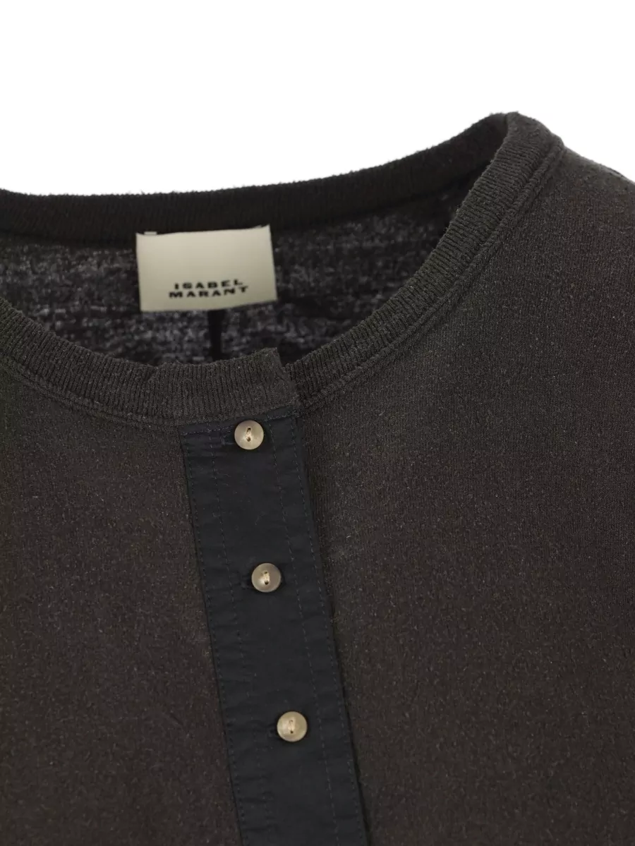 Isabel Marant Silk Crewneck Button-Up Shirt