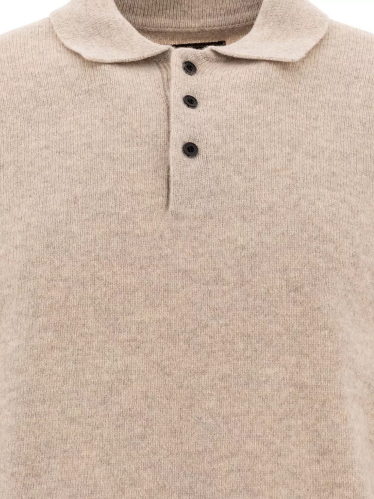 Beams Plus Wool Polo Shirt Featuring Ribbed Cuffs And Hem