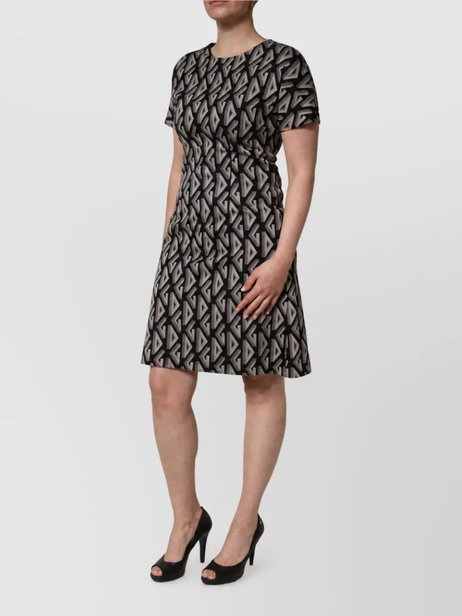 Dolce&Gabbana Cotton Logo Print Knee-Length Dress