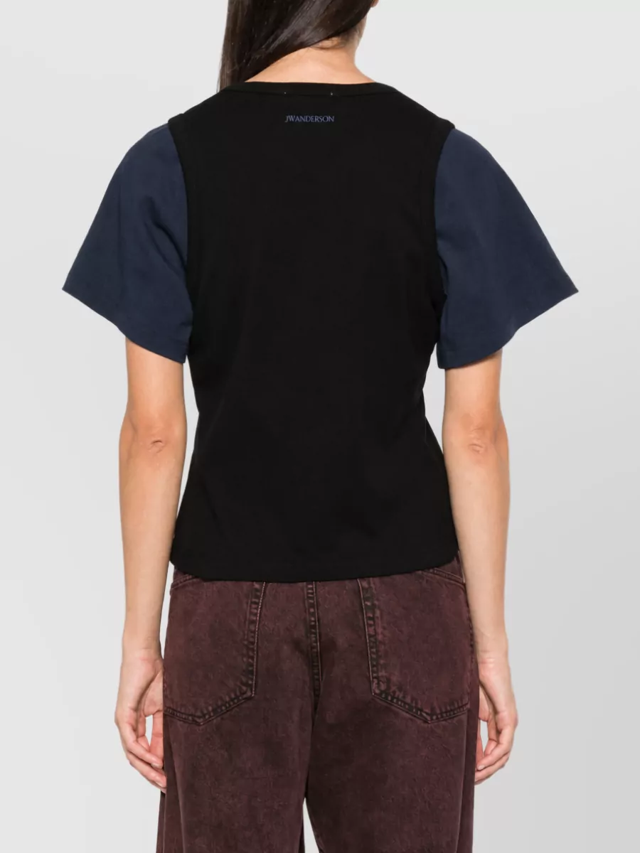 Jw Anderson Color-Block Cotton Short-Sleeve T-Shirt
