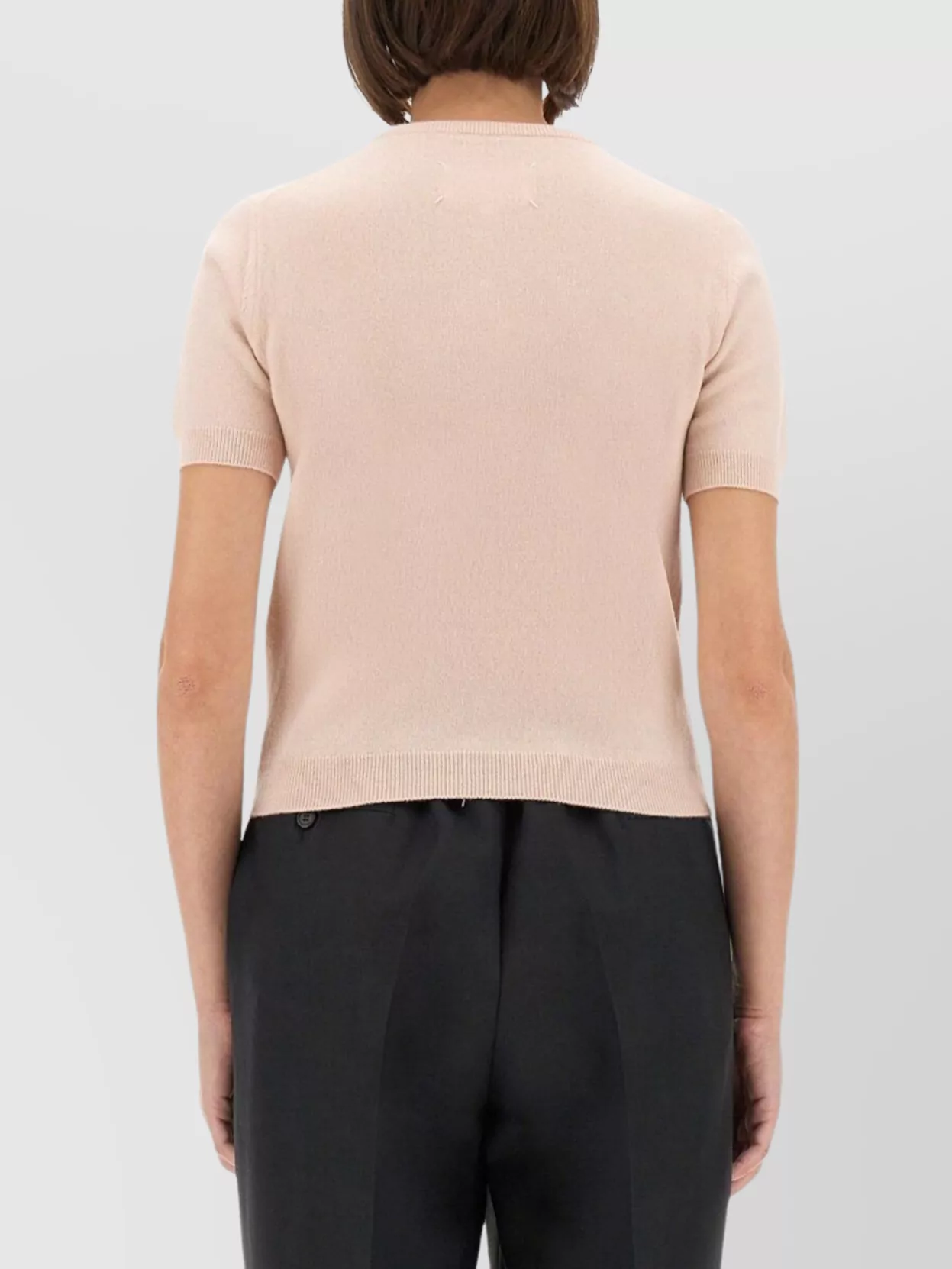Maison Margiela Short Sleeve Crew Neck Top With Soft Texture