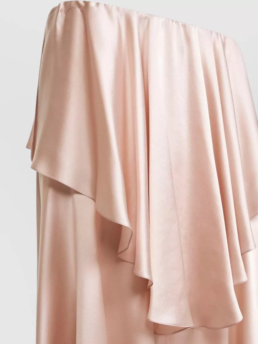 Chloé Midi Knee Skirt Layered Satin Draped