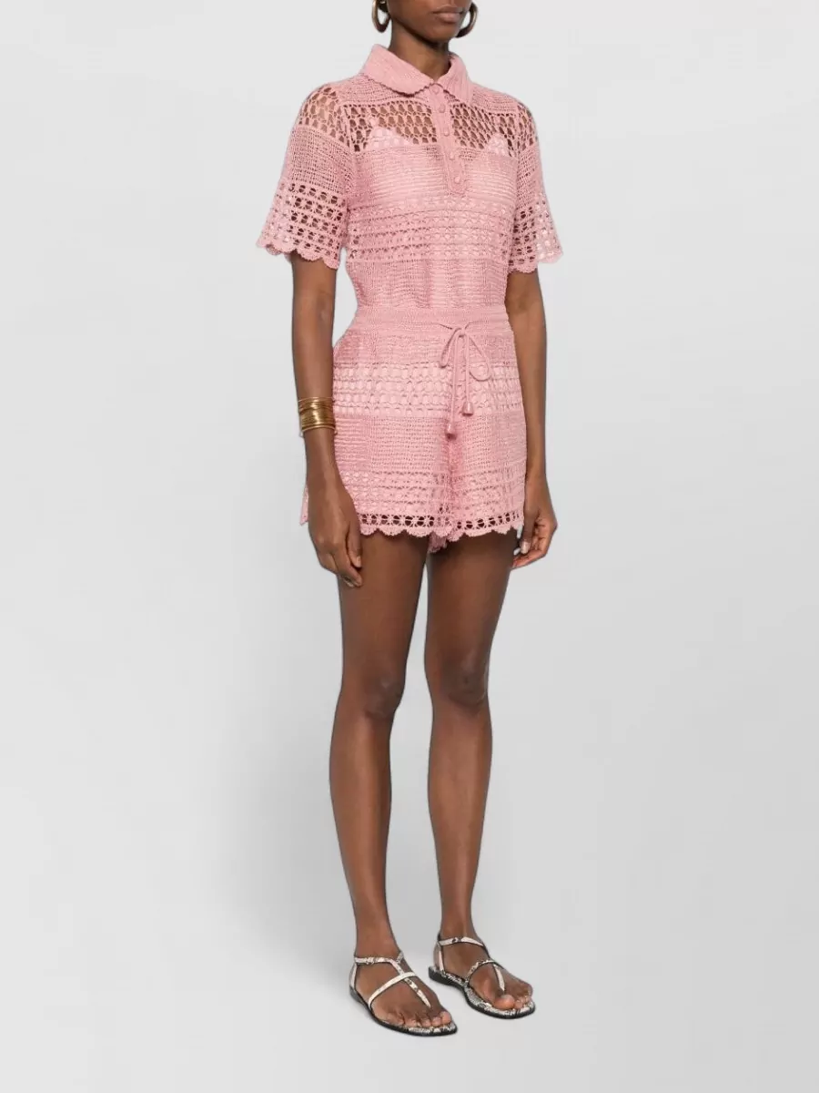 Zimmermann Crochet Drawstring Shorts