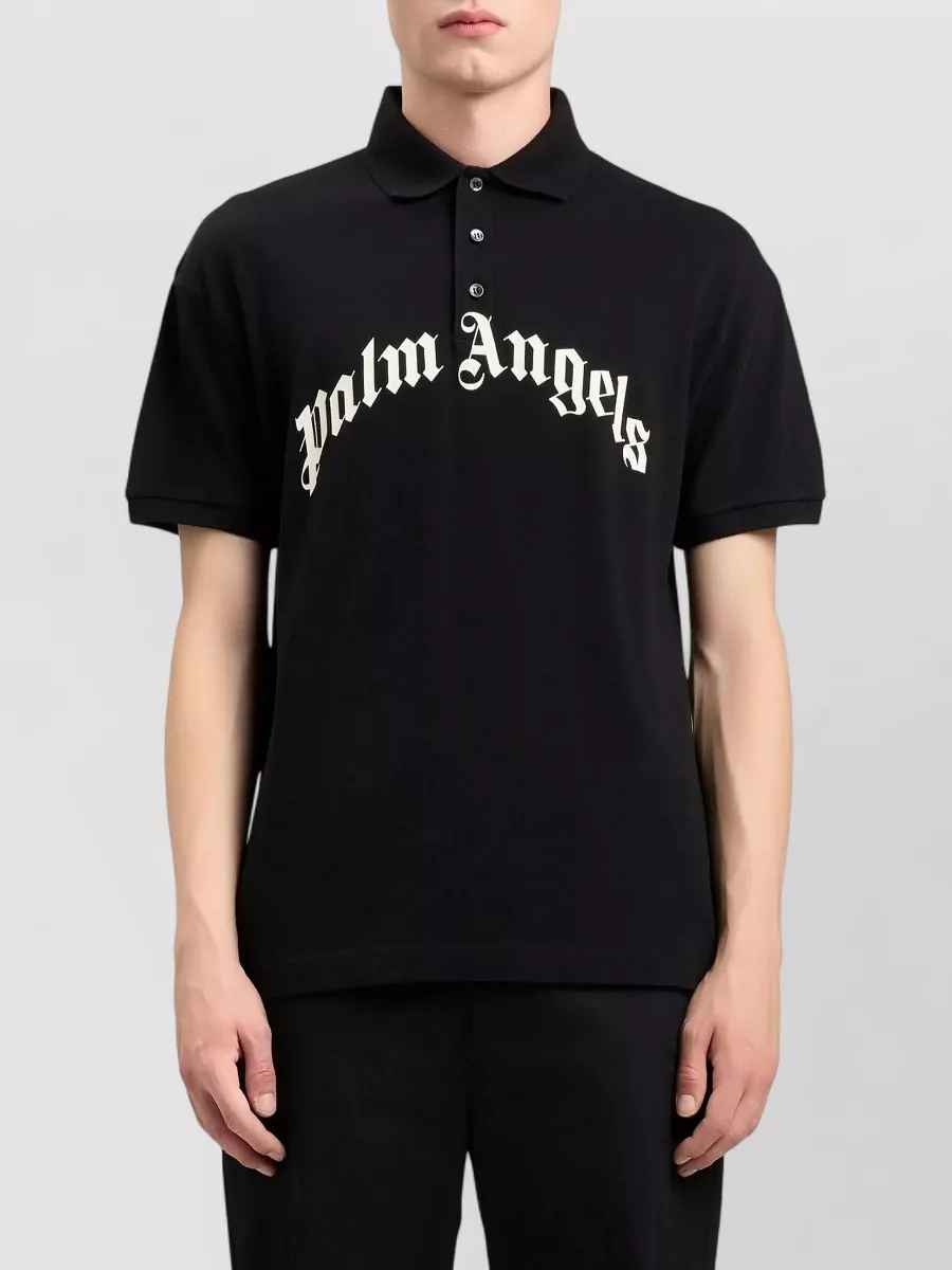 Palm Angels Cotton Short-Sleeve Polo Shirt