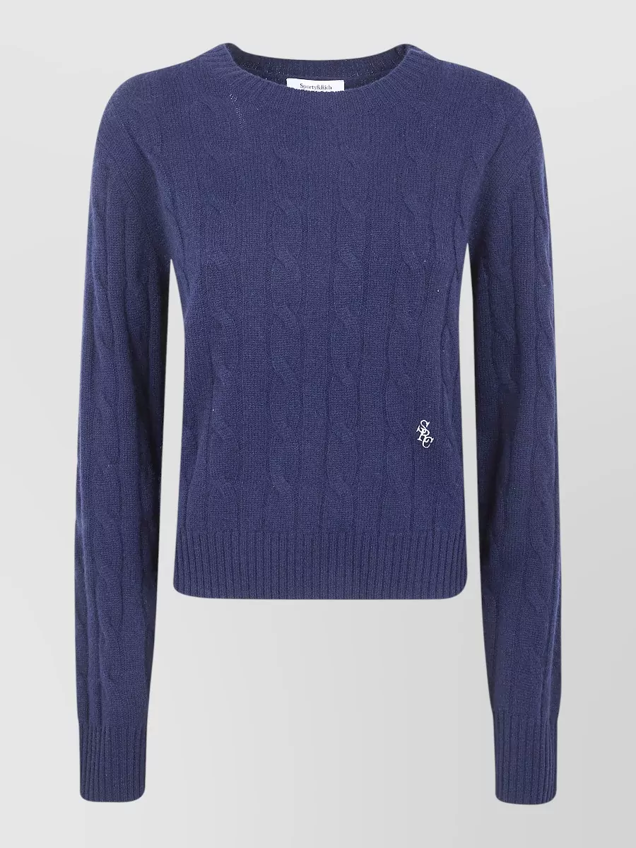 Sporty & Rich Cable-Knit Cashmere Sweater