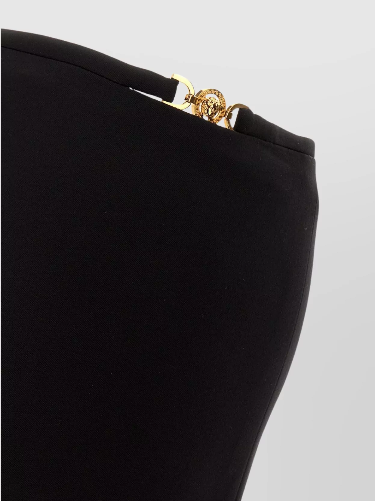 Versace Wool Stretch Skirt Slit Back