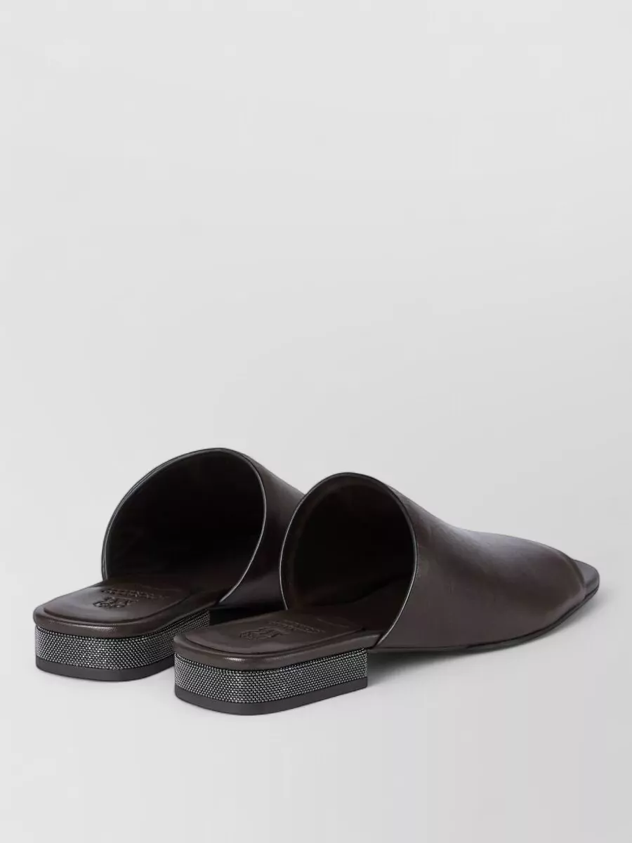 Brunello Cucinelli Leather Embellished Sandals