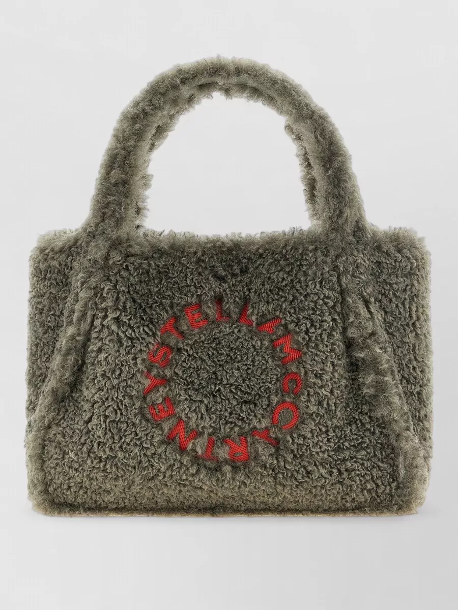 Stella Mccartney stella logo shearling tote bag