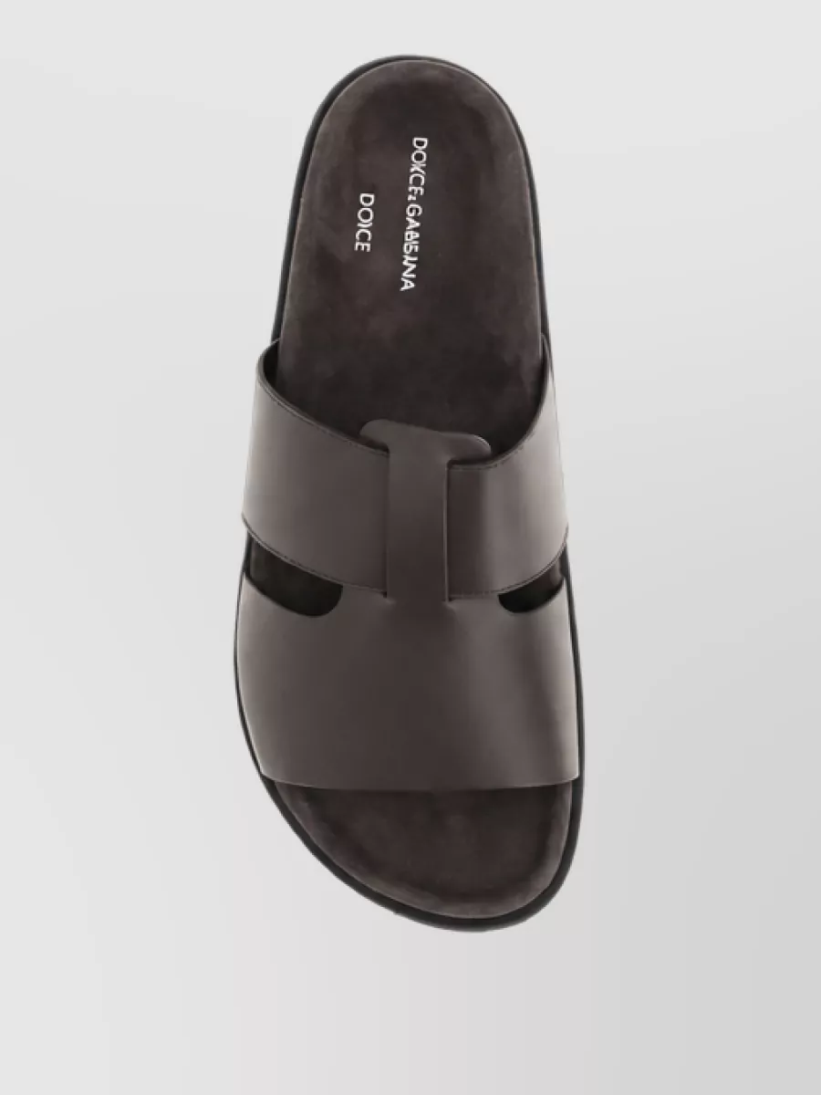 Dolce&Gabbana Calf Leather Slide Sandals