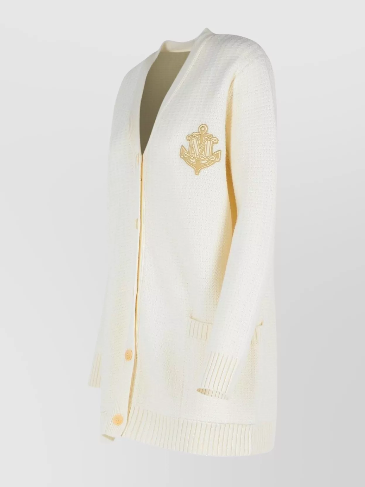 Max Mara 'Wool Blend Cardigan Front Pockets'