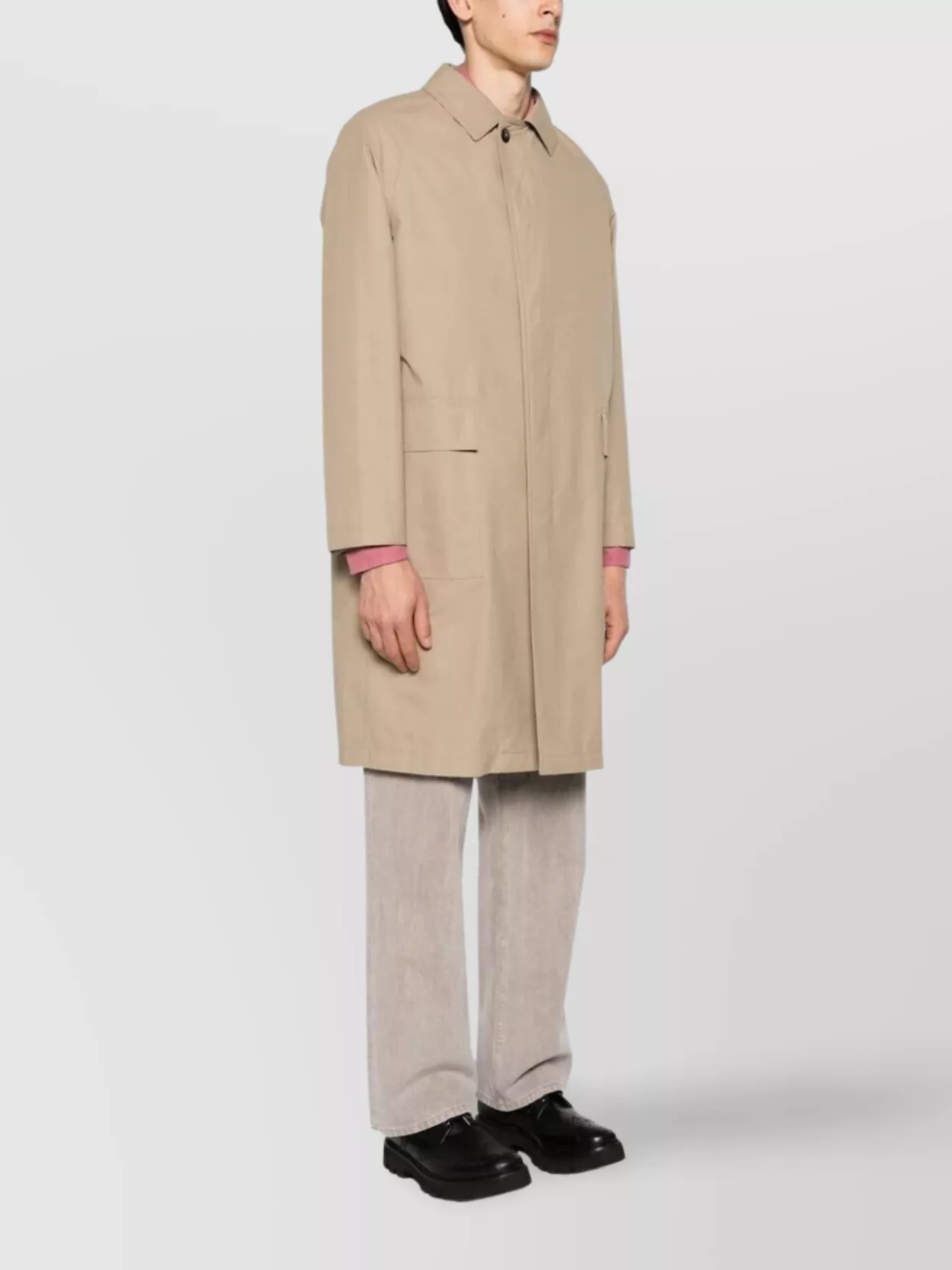 Tagliatore Long Length Trench Coat With Side Pockets