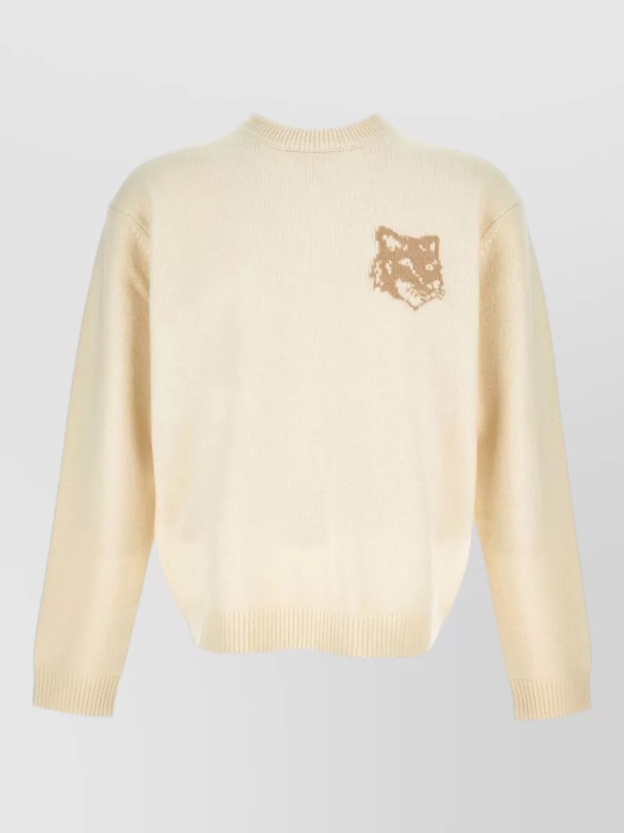 Maison Kitsuné wool fine-knit round-neck jumper