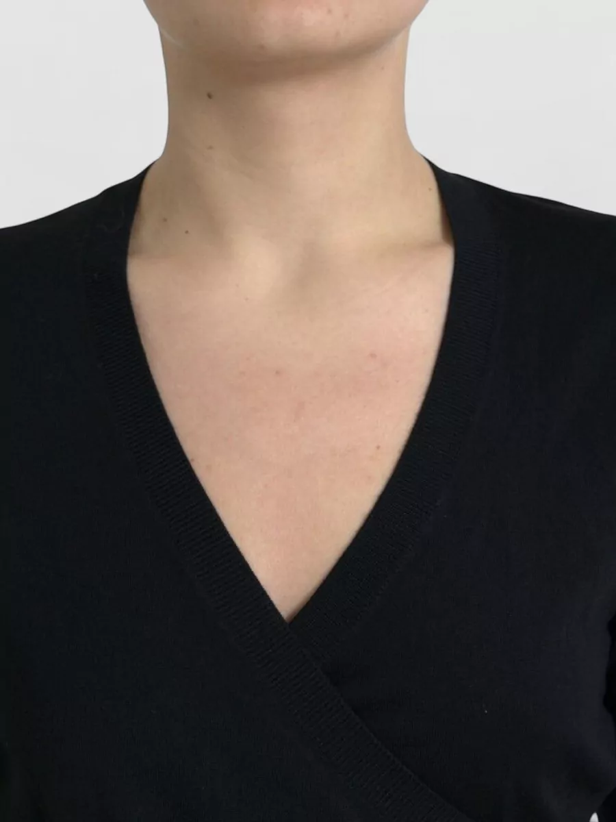 Dolce&Gabbana Wool V-Neck Wrap Cropped Cardigan