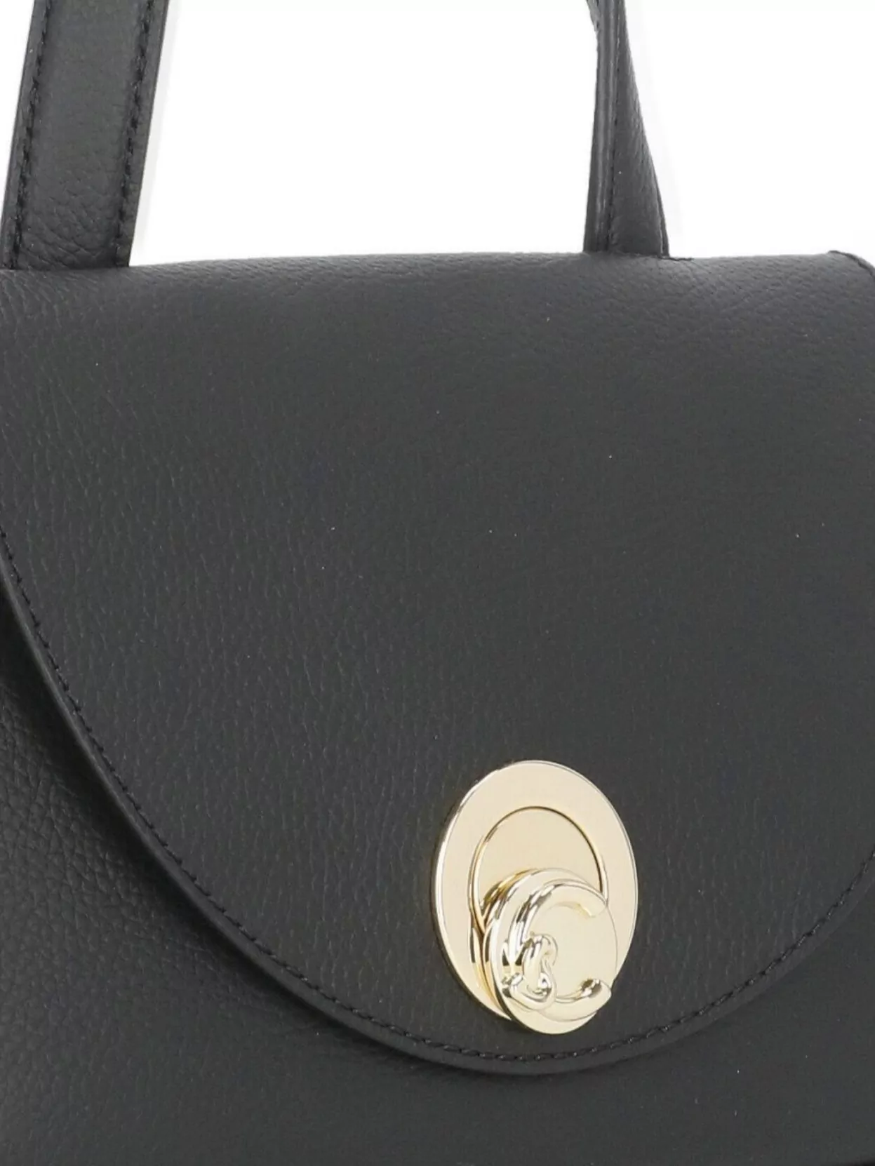 Coccinelle Pebbled Leather Shoulder Bag With Gold Hardware