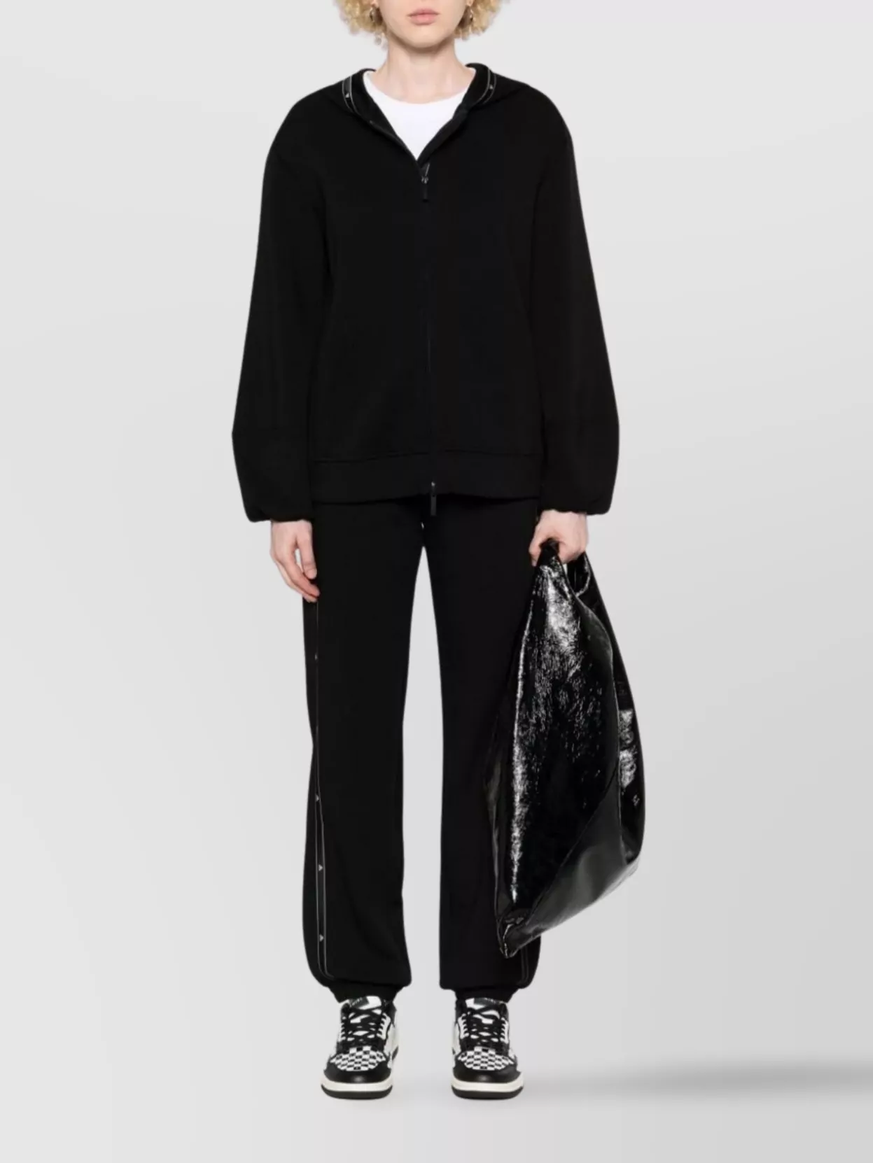 Emporio Armani Logo Cotton Blend Hoodie With Drop Shoulder
