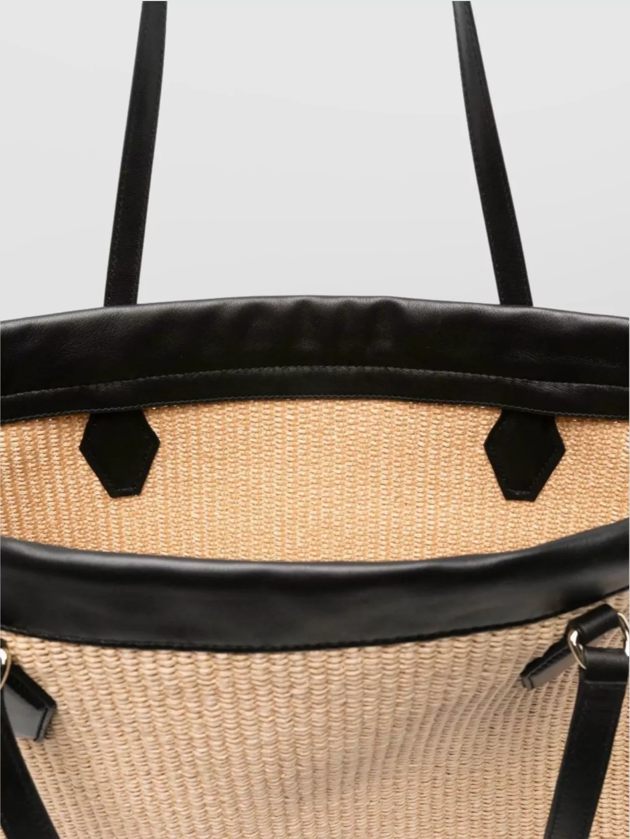 Jimmy Choo Raffia Tote Bag Side Drawstrings