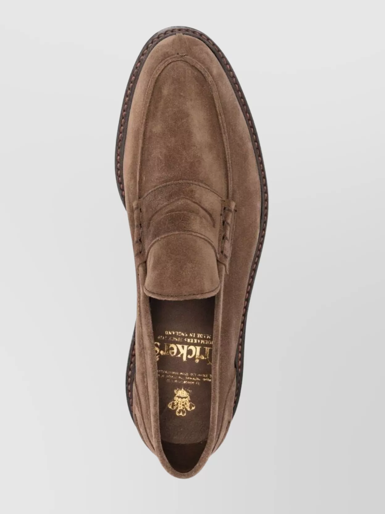 Tricker's Round Toe Suede Penny Strap Loafers