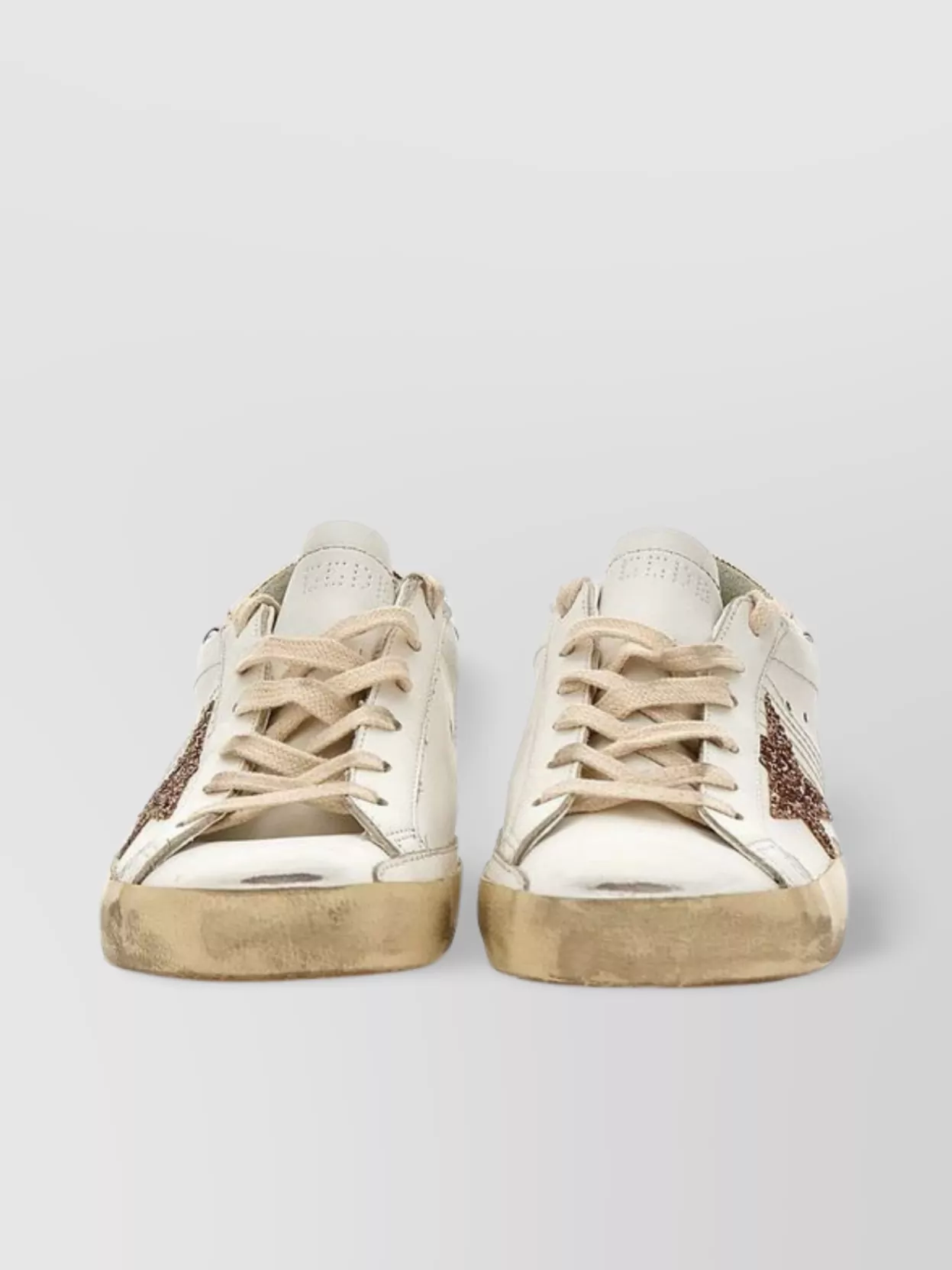 Shop Golden Goose Distressed Leather Star Sneakers