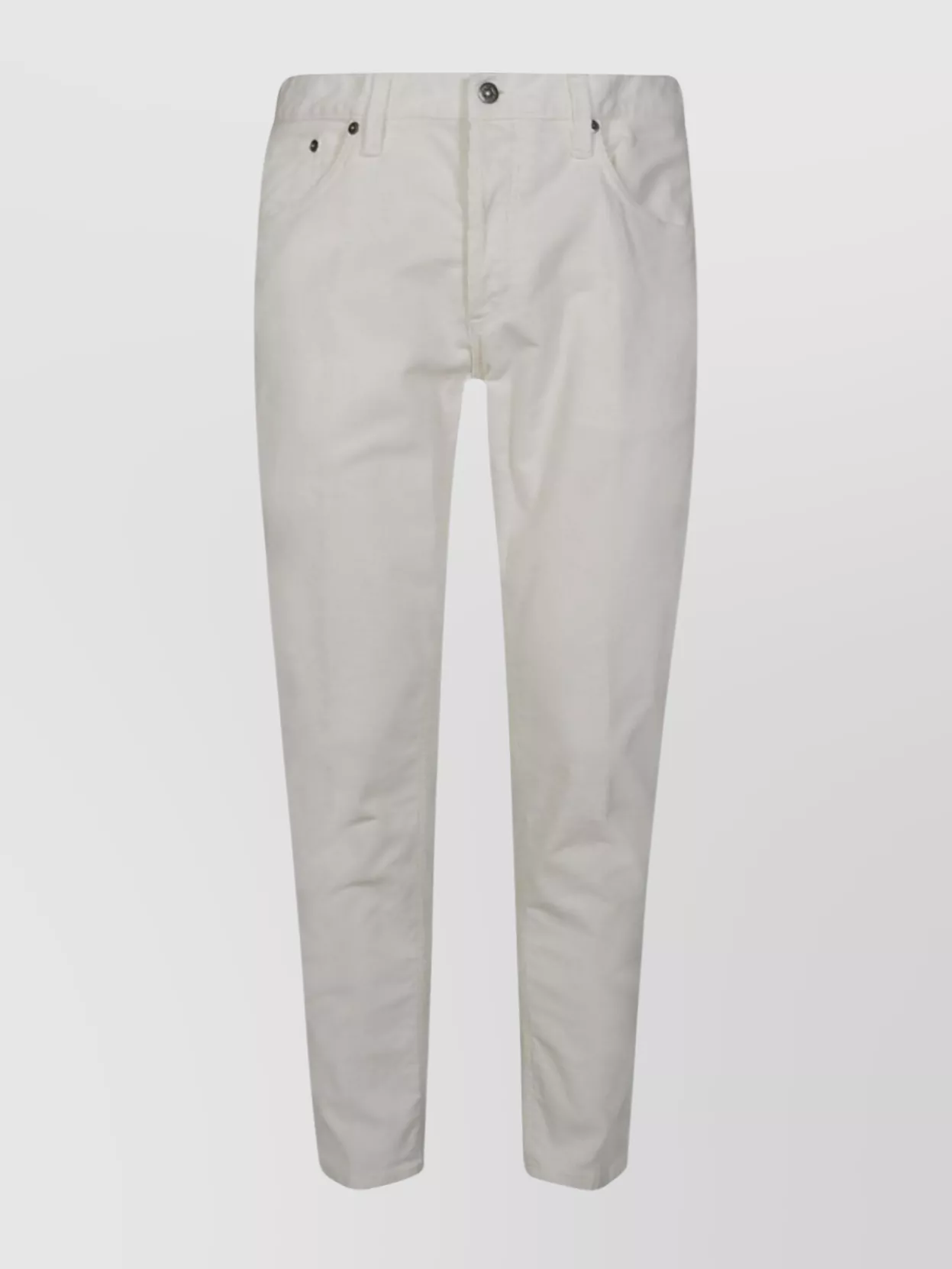 Dondup Trousers With Back And Front Pockets In White