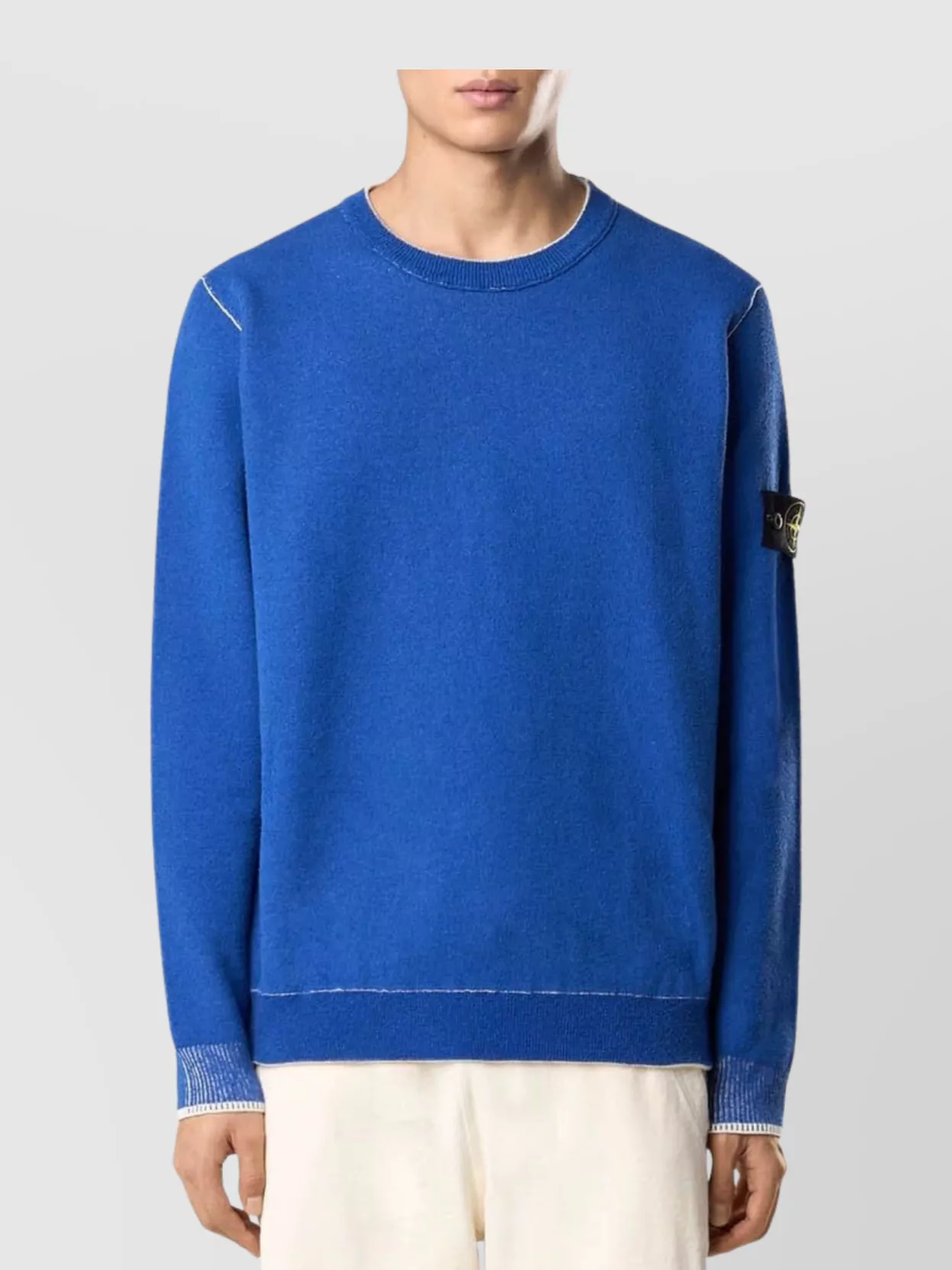 Stone Island Left Sleeve Badge Crew Neck Sweater