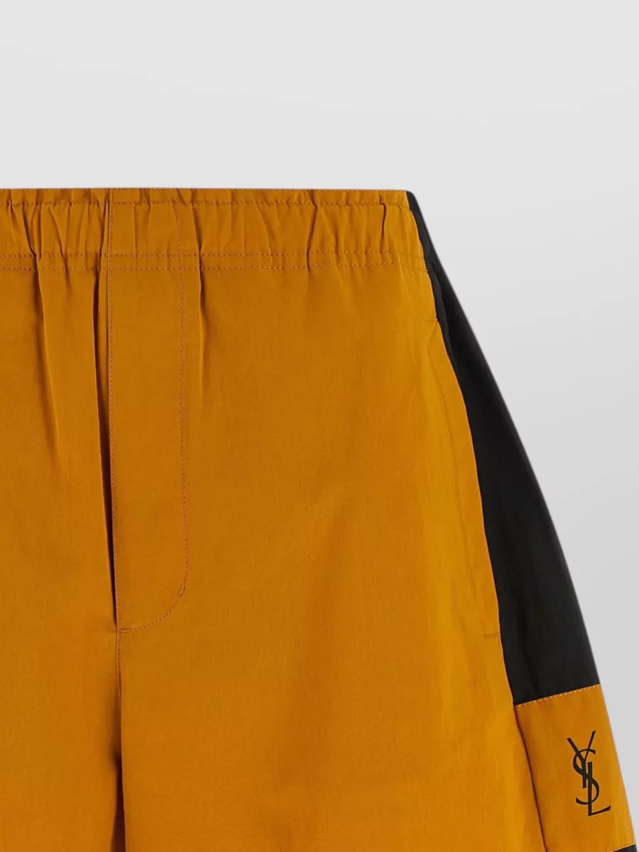 Saint Laurent Cotton Color-Block Bermuda Shorts