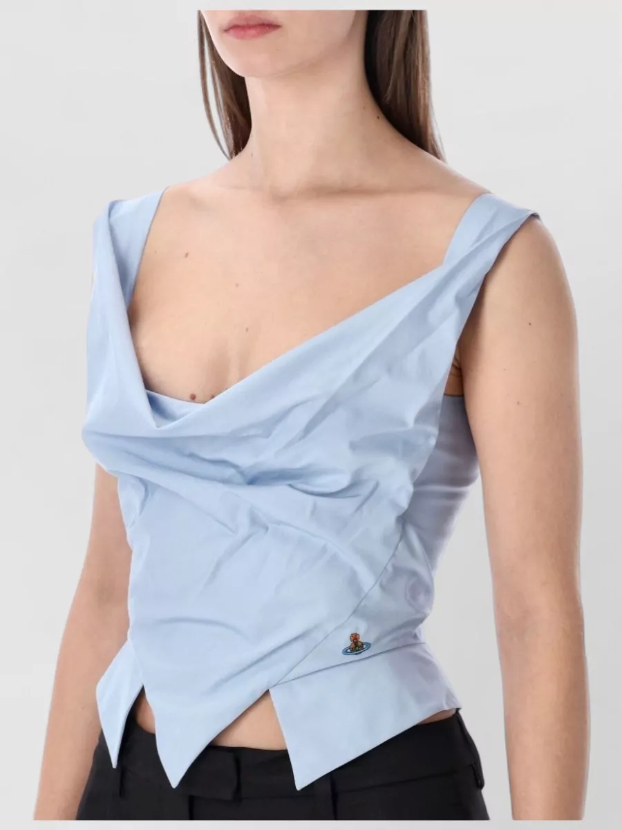 Vivienne Westwood Cotton Draped Cowl-Neck Sleeveless Top