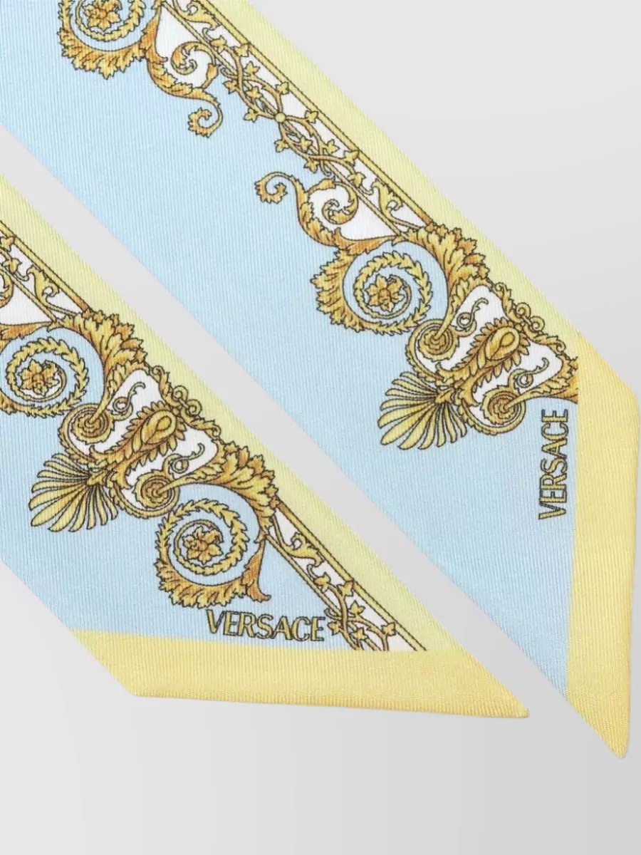Versace Spring Barocco Silk Twill Rectangular Scarf