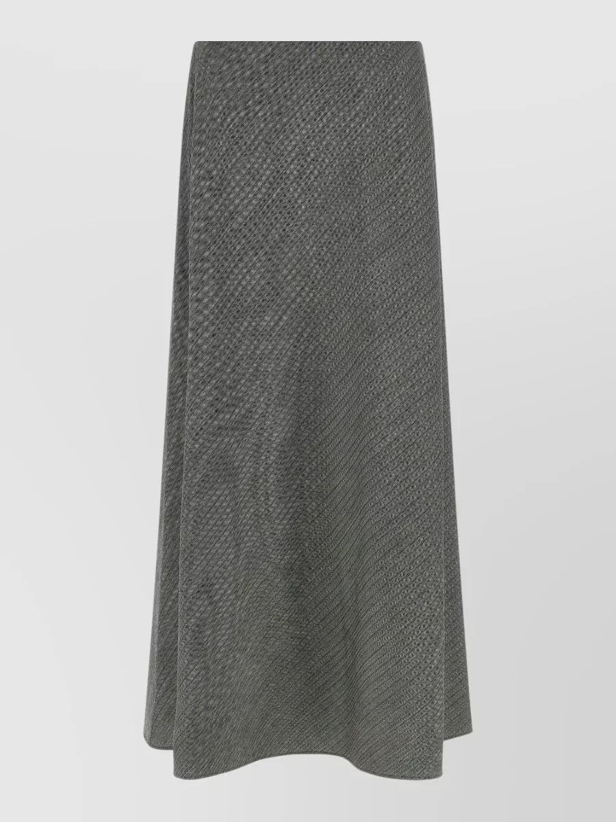 Alberta Ferretti Chevron A-Line Maxi Skirt