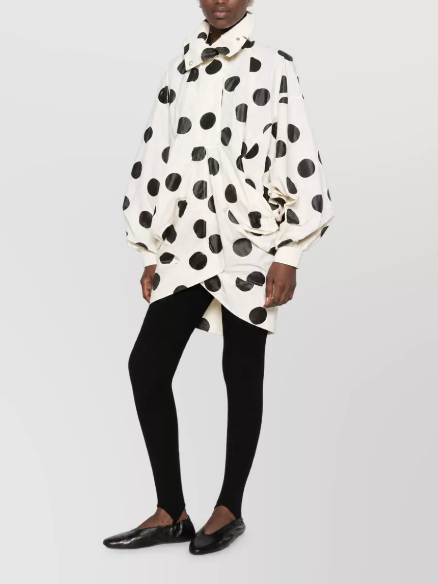 Jacquemus Polka-Dot Oversized Funnel-Neck Jacket