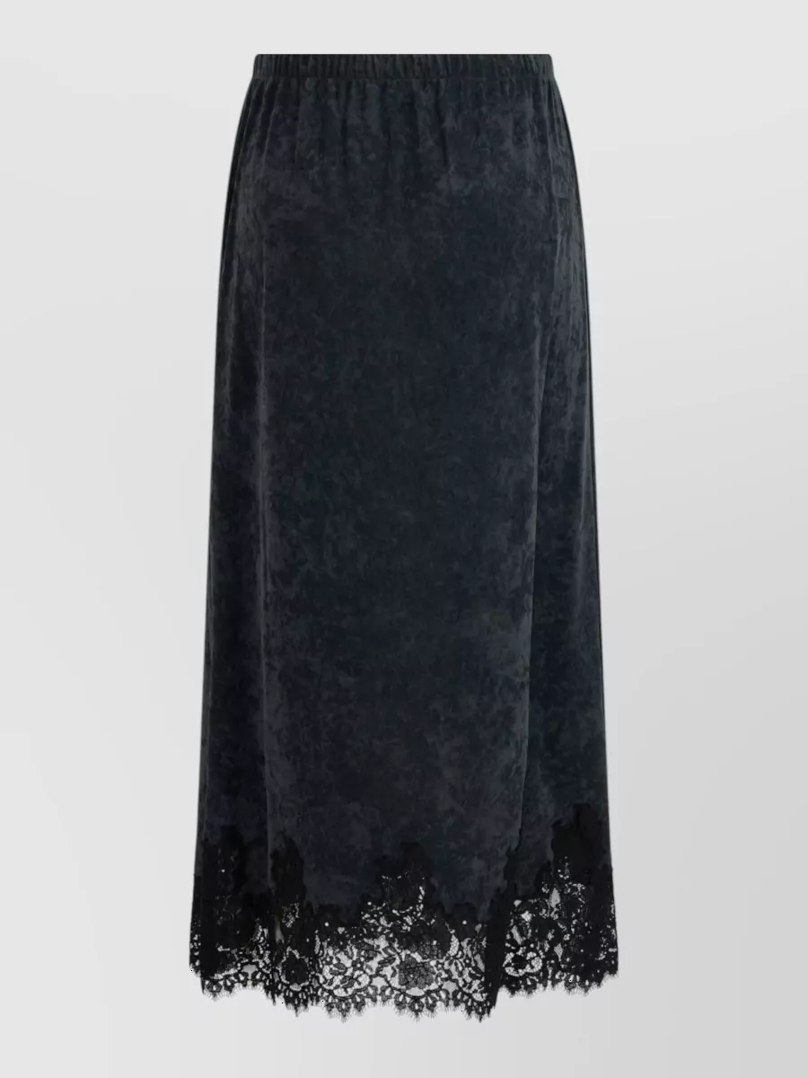 Alberta Ferretti Lace-trim maxi a-line skirt