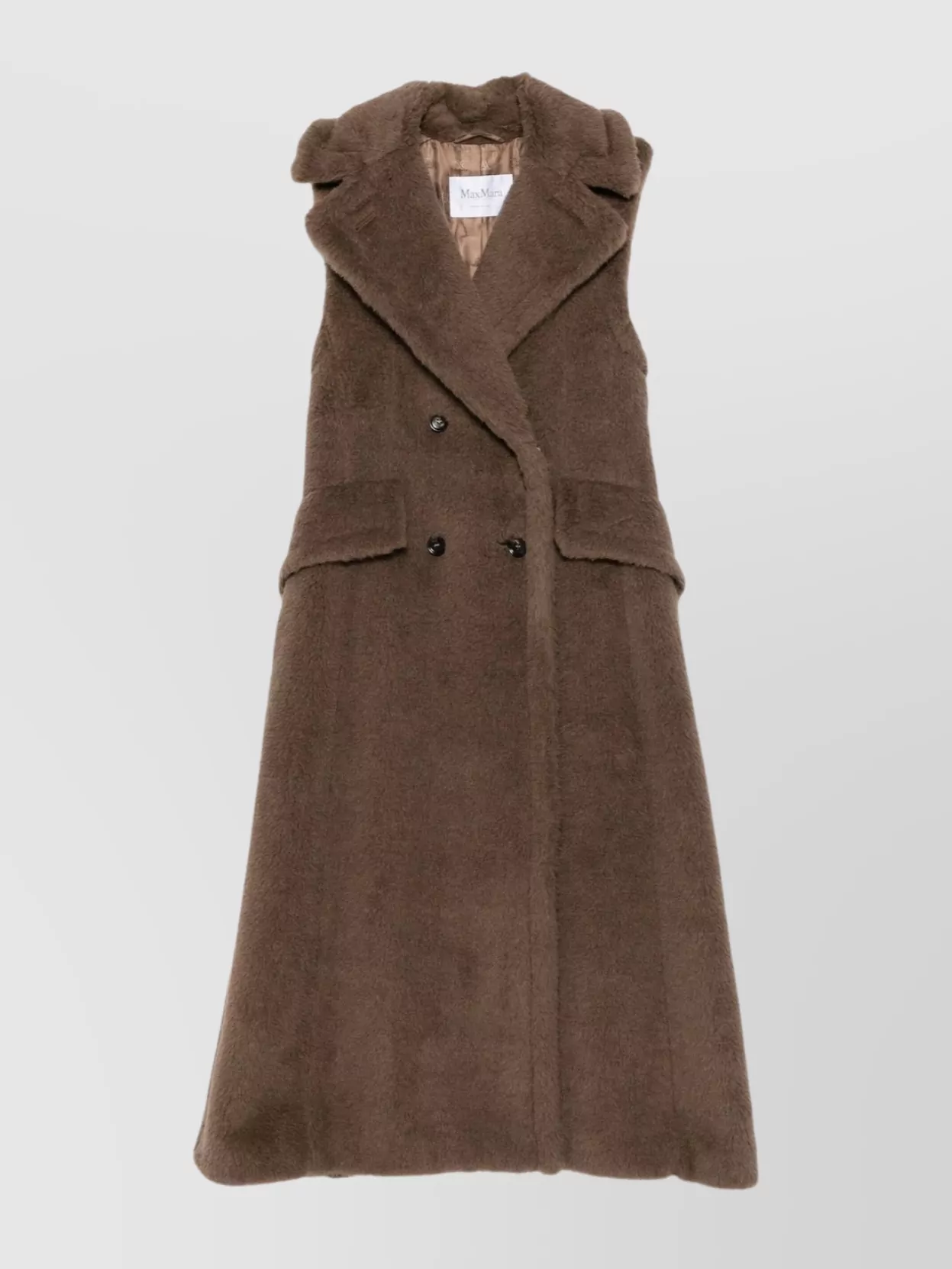 Max Mara Sleeveless Double-breasted Coat Boario In Black